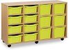 Monarch Classic Tray Storage Unit 8 Deep and 6 Extra Deep Tray Units Without Doors - Lime