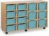 Monarch Classic Tray Storage Unit 8 Deep and 6 Extra Deep Tray Units Without Doors - Metal Blue