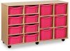 Monarch Classic Tray Storage Unit 8 Deep and 6 Extra Deep Tray Units Without Doors - Pink