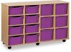 Monarch Classic Tray Storage Unit 8 Deep and 6 Extra Deep Tray Units Without Doors - Purple