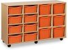Monarch Classic Tray Storage Unit 8 Deep and 6 Extra Deep Tray Units Without Doors - Tangerine