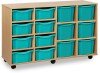 Monarch Classic Tray Storage Unit 8 Deep and 6 Extra Deep Tray Units Without Doors - Turquoise