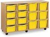 Monarch Classic Tray Storage Unit 8 Deep and 6 Extra Deep Tray Units Without Doors - Yellow