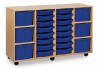 Monarch Classic Tray Storage Unit 16 Shallow and 6 Extra Deep Tray Units Without Doors - Blue