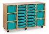 Monarch Classic Tray Storage Unit 16 Shallow and 6 Extra Deep Tray Units Without Doors - Turquoise