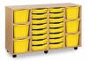 Monarch Classic Tray Storage Unit 16 Shallow and 6 Extra Deep Tray Units Without Doors - Yellow