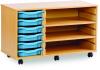 Monarch 6 Shallow Tray Unit with 2 Adjustable Shelves - Cyan