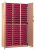 Monarch 60 Shallow Tray Storage Cupboard with Lockable Doors - Pink