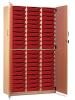 Monarch 60 Shallow Tray Storage Cupboard with Lockable Doors - Red