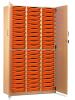 Monarch 60 Shallow Tray Storage Cupboard with Lockable Doors - Tangerine