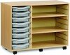 Monarch 8 Shallow Tray Unit with 2 Adjustable Shelves - Light Grey