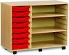 Monarch 8 Shallow Tray Unit with 2 Adjustable Shelves - Red