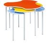 Metalliform Connect Shaped Table with Castors - 940 x 890mm