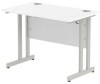 Dynamic Impulse Rectangular Desk with Twin Cantilever Legs - 1000mm x 800mm - White