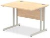 Dynamic Impulse Rectangular Desk with Twin Cantilever Legs - 1000mm x 800mm - Maple