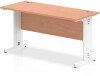 Dynamic Impulse Rectangular Desk with Cable Managed Legs - 1400mm x 600mm - Beech