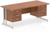 Dynamic Impulse Office Desk with 2 Drawer & 3 Drawer Fixed Pedestal - 1800 x 800mm - Walnut