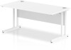 Dynamic Impulse Rectangular Desk with Twin Cantilever Legs - 1600mm x 600mm - White