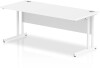 Dynamic Impulse Rectangular Desk with Twin Cantilever Legs - 1800mm x 600mm - White