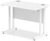 Dynamic Impulse Rectangular Desk with Twin Cantilever Legs - 1000mm x 600mm - White