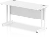 Dynamic Impulse Rectangular Desk with Twin Cantilever Legs - 1400mm x 600mm - White