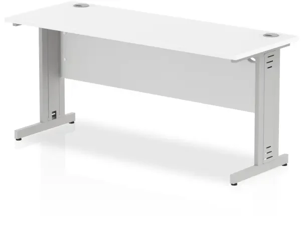 Dynamic Impulse Rectangular Desk with Cable Managed Legs - 1600mm x 600mm - White