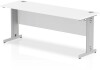 Dynamic Impulse Rectangular Desk with Cable Managed Legs - 1800mm x 600mm - White