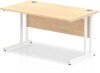 Dynamic Impulse Rectangular Desk with Twin Cantilever Legs - 1400mm x 800mm - Maple
