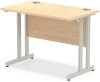 Dynamic Impulse Rectangular Desk with Twin Cantilever Legs - 1000mm x 600mm - Maple