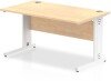 Dynamic Impulse Rectangular Desk with Cable Managed Legs - 1400mm x 800mm - Maple