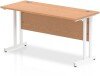 Dynamic Impulse Rectangular Desk with Twin Cantilever Legs - 1400mm x 600mm - Oak