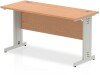 Dynamic Impulse Rectangular Desk with Cable Managed Legs - 1400mm x 600mm - Oak