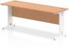 Dynamic Impulse Rectangular Desk with Cable Managed Legs - 1800mm x 600mm - Oak