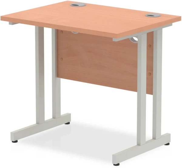 Dynamic Impulse Rectangular Desk with Twin Cantilever Legs - 800mm x 600mm - Beech