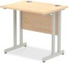 Dynamic Impulse Rectangular Desk with Twin Cantilever Legs - 800mm x 600mm - Maple