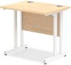 Dynamic Impulse Rectangular Desk with Twin Cantilever Legs - 800mm x 600mm - Maple