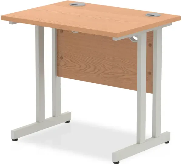 Dynamic Impulse Rectangular Desk with Twin Cantilever Legs - 800mm x 600mm - Oak