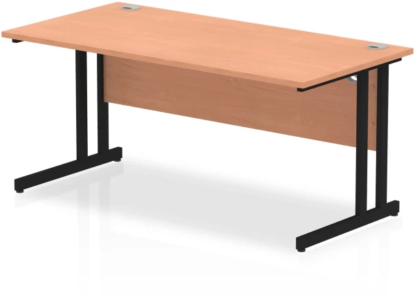 Dynamic Impulse Rectangular Desk with Twin Cantilever Legs - 1600mm x 600mm - Beech