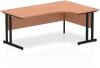 Dynamic Impulse Corner Desk with Twin Cantilever Legs - 1800 x 1200mm - Beech