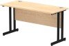 Dynamic Impulse Rectangular Desk with Twin Cantilever Legs - 1400mm x 600mm - Maple