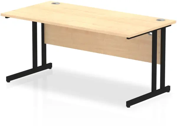 Dynamic Impulse Rectangular Desk with Twin Cantilever Legs - 1600mm x 800mm - Maple