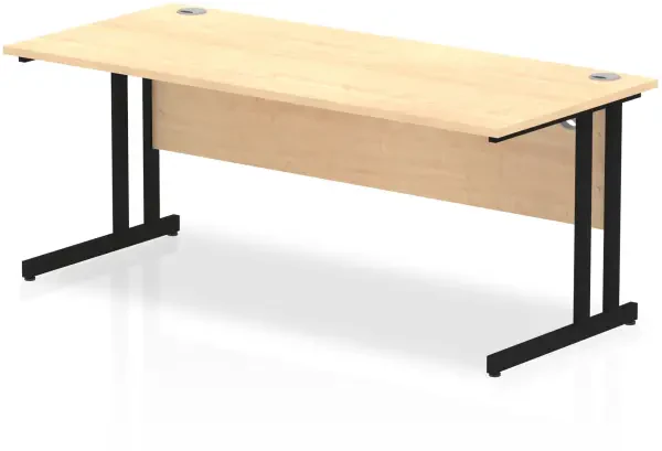 Dynamic Impulse Rectangular Desk with Twin Cantilever Legs - 1800mm x 800mm - Maple