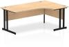 Dynamic Impulse Corner Desk with Twin Cantilever Legs - 1800 x 1200mm - Maple