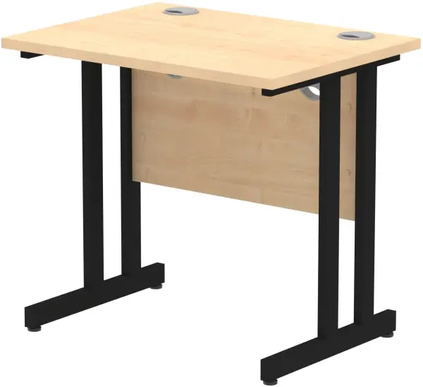 Dynamic Impulse Rectangular Desk with Twin Cantilever Legs - 800mm x 600mm - Maple