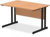 Dynamic Impulse Rectangular Desk with Twin Cantilever Legs - 1200mm x 600mm - Oak