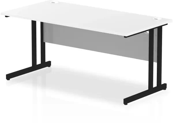 Dynamic Impulse Rectangular Desk with Twin Cantilever Legs - 1600mm x 800mm - White