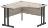 Dynamic Impulse Corner Desk with Twin Cantilever Legs - 1200 x 1200mm - Grey oak