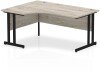 Dynamic Impulse Corner Desk with Twin Cantilever Legs - 1600 x 1200mm - Grey oak