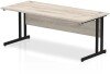 Dynamic Impulse Rectangular Desk with Twin Cantilever Legs - 1800mm x 600mm - Grey oak