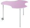 Metalliform Connect Shaped Table with Castors - 940 x 890mm - Lilac